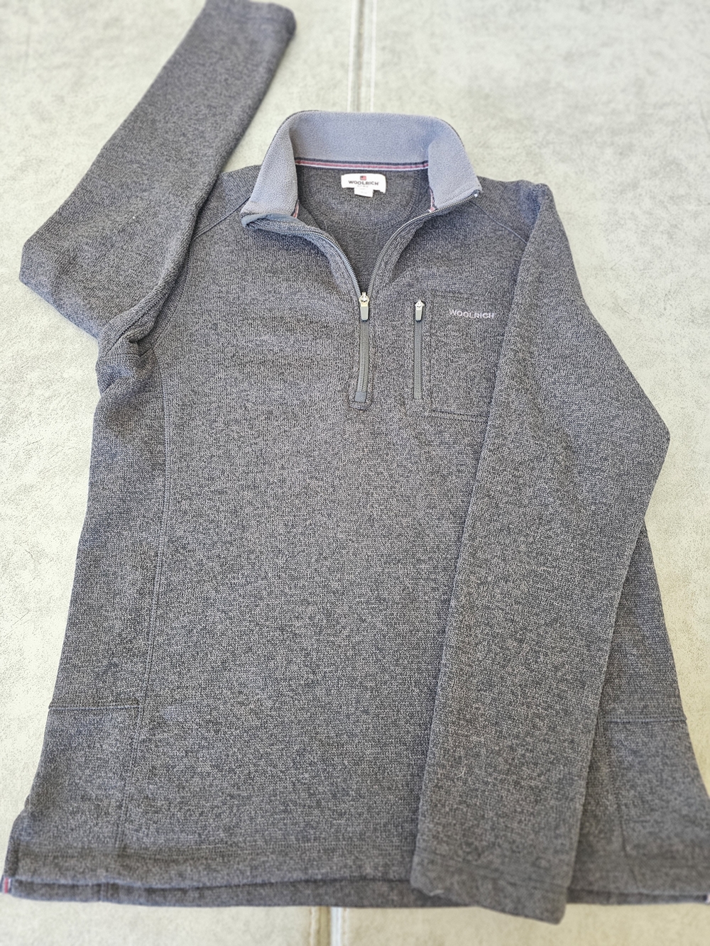 Woolrich Men's Gray Quarter-Zip Sweater Medium